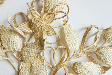 Wall decoration. Straw wall decoration. Fragment