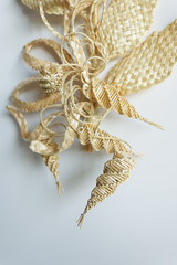 Wall decoration. Straw wall decoration. Fragment