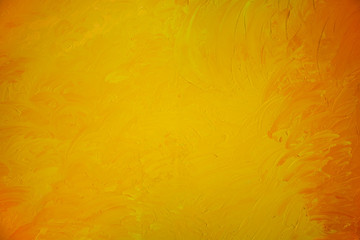 yellow gold orange painting textured strokes on canvas surface background