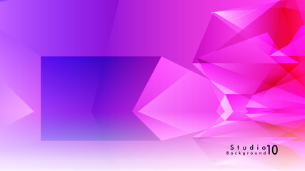 Fototapeta premium Vector studio background. abstract triangles with colorful gradients and background mirrors.