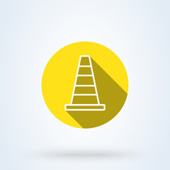 Traffic cone Safety outline art. Simple modern icon design illustration.