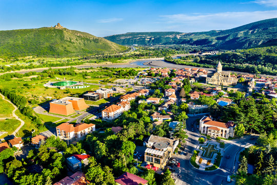 View of Mtskheta, UNESCO world heritage in Georgia