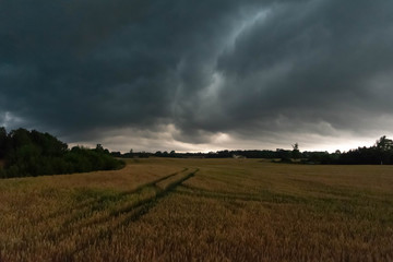 Fototapeta premium dramatic rural landscape before storm