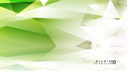 Vector studio background. abstract triangles with colorful gradients and background mirrors.