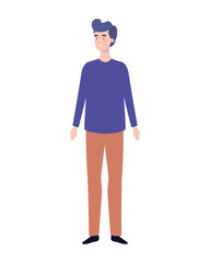 young man standing in white background