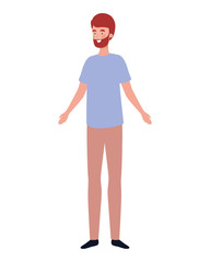 young man standing in white background