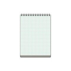 Blank realistic notebook isolated on white background