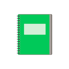Closed cartoon notebook isolated on white background