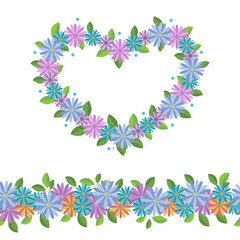 flower frame, seamless border