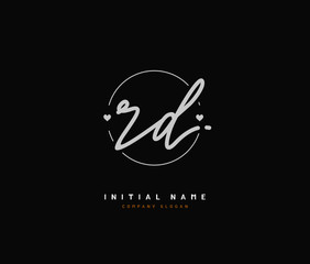R D RD Beauty vector initial logo, handwriting logo of initial signature, wedding, fashion, jewerly, boutique, floral and botanical with creative template for any company or business.