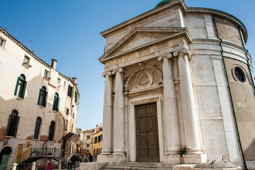 Fototapeta na wymiar La Maddalena church in Venice built in 1780