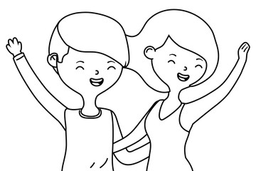Teenager boy and girl cartoon design