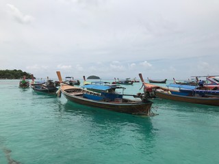 Naklejka na ściany i meble fishing boats in thailand