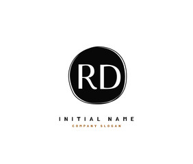 R D RD Beauty vector initial logo, handwriting logo of initial signature, wedding, fashion, jewerly, boutique, floral and botanical with creative template for any company or business.