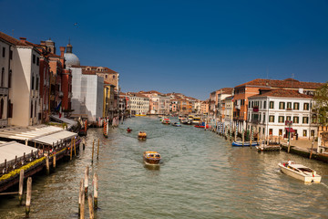 Obraz premium View of the beautiful Venice city and the Grand Canal in a sunny early spring day