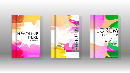 Fototapeta premium Vector design of background cover with colorful abstract spray patterns. Color mixture. Vector EPS 10. Vector illustration