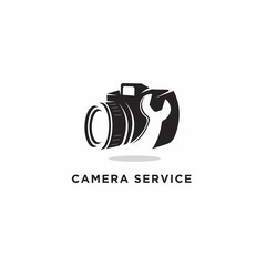 camera service logo vector icon ilustration
