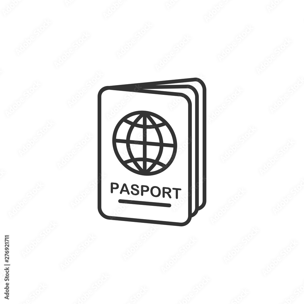 Poster Passport icon template black color editable. Passport symbol vector sign isolated on white background. Simple logo vector illustration for graphic and web design.