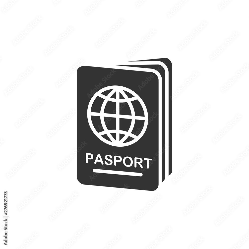 Poster Passport icon template black color editable. Passport symbol vector sign isolated on white background. Simple logo vector illustration for graphic and web design.