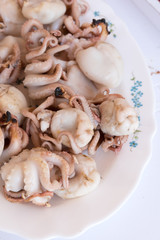 Cooking the grilled polyps