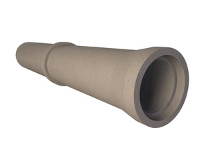 Sewer pipe assembly. Urban sewage system. 3D illustration