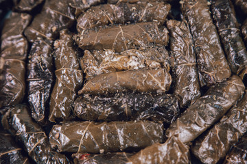 Wrapped Rolled Grape Leaves | Oriental Traditional Food 