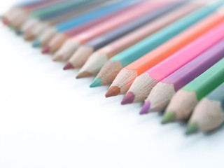 Fototapeta premium close up. colored pencils on white background.photo with copy space