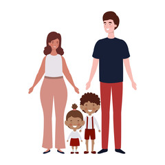 couple of parents with children avatar character
