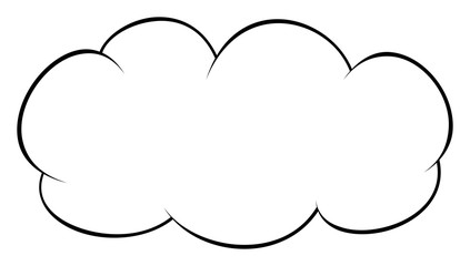 Cloud outline icon. Sketch style. Vector illustration.