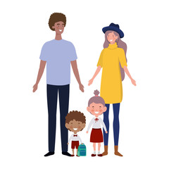 couple of parents with children avatar character