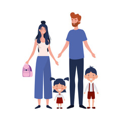 couple of parents with children avatar character