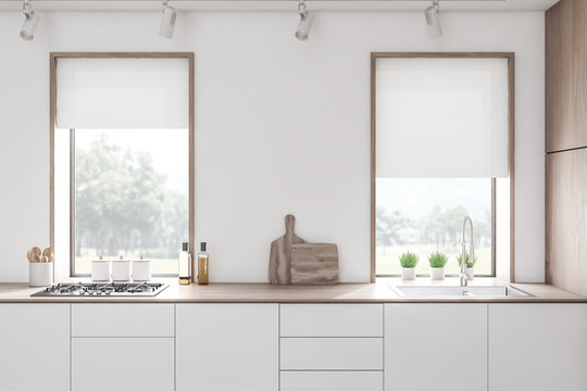 White Kitchen Countertops In Loft Room