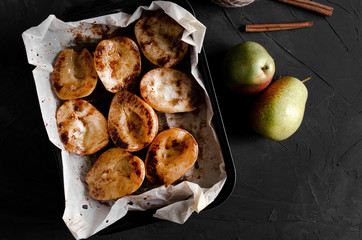 Caramelized Pears - Poached pears with spices in syrup