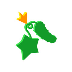 Cucumber icon.Isometric and 3D view.	