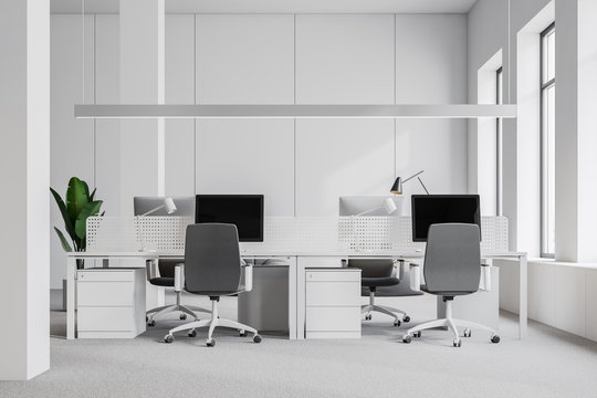 White modern office work place