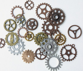 Group of gears on a light background. The background of the gears.
