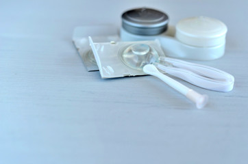 Contact lenses and accessories - tweezers, case