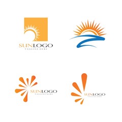 Fototapeta na wymiar Vector Icon Logo Template Sun over horizon