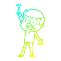 cold gradient line drawing cartoon shocked man