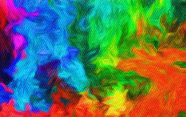 Fototapeta na wymiar Colorful warm and bright artistic texture background. Oil paint brushstrokes and splashes. Art design pattern. 