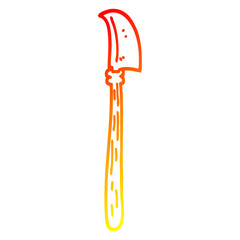 warm gradient line drawing cartoon dagger