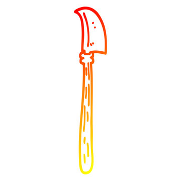 recommend clip art: warm gradient line drawing cartoon dagger