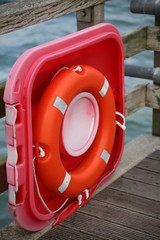 life buoy on the beach