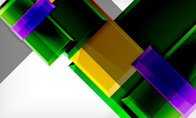 Bright colorful square shape blocks geometrical background