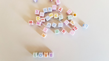 3d Cube Word on White Table