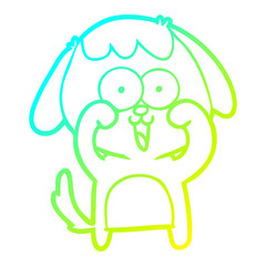 cold gradient line drawing cute cartoon dog