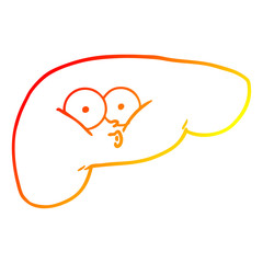 warm gradient line drawing cartoon curious liver