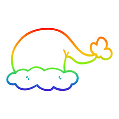 rainbow gradient line drawing cartoon santa hat