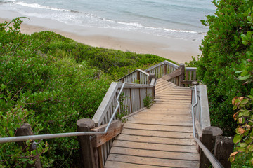 Staircase leading the the beachfront 