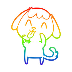 rainbow gradient line drawing rude dog cartoon